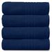 GC GAVENO CAVAILIA Nieuwe Hampton handdoeken, ultra zachte extra absorberende pak van 4 luxe handdoeken set, 100% ringgesponnen katoen, marineblauw, 4PK