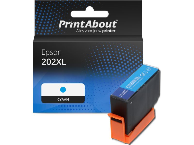 PrintAbout Inktcartridge 202XL (C13T02H24010) Cyaan Hoge capaciteit geschikt voor Epson