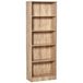 HOMCOM Bibliothèque, étagère de rangement à 5 niveaux avec étagères réglables, meuble de rangement pour salon, bureau, chambre, 63 x 29,2 x 176 cm, bois naturel