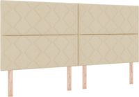 vidaXL Boxspringbed met hoofdeinde Crème 200 x 200 cm Stof