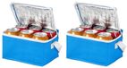 Merkloos 10x stuks kleine mini koeltassen blauw voor 6 blikjes 20 x 15 x 12 cm