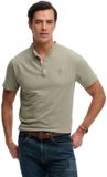 Superdry - Klassiek Katoen-Linnen Korte Mouw Grandad T-shirt - Heren - Tops