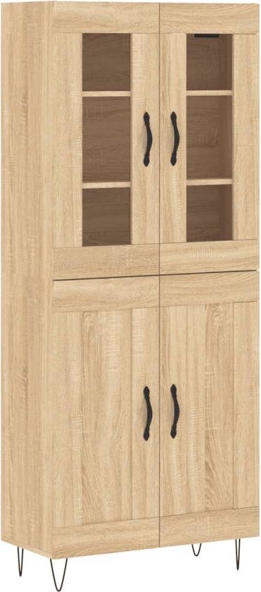 vidaXL Hoge kast 69,5x34x180 cm bewerkt hout sonoma eikenkleurig