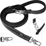 Peluvio Amigo Hondenriem 2,2 m, Verstelbaar, Reflecterend, Nylon, Zwart, Maat S