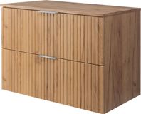 3xE living Meuble sous-vasque 80 cm, chêne artisanal, poignée argentée