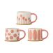 Bloomingville Mug Linora 45 cl, lot de 3 Rose