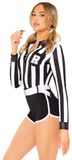 Leg Avenue Red Card Cutie Referee Romper Costume – Size S – Black & White