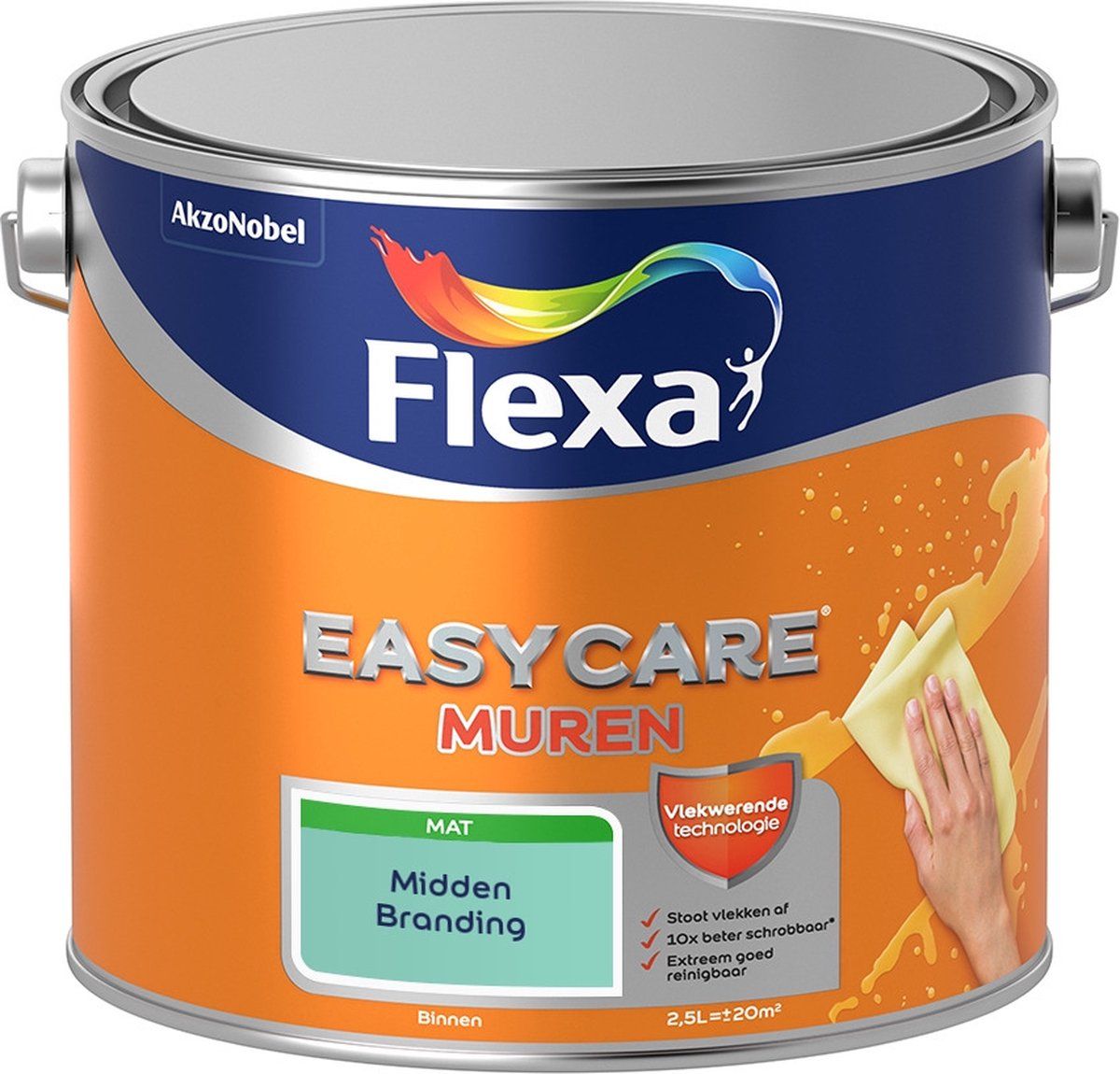 FLEXA Easycare Muurverf - Mat - Midden Branding - 2,5 liter - 8711113226776