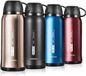 Unyqoos® Thermosfles 650 ml – dubbelwandige, vacuümgeïsoleerde fles van roestvrij staal 304, BPA-vrij, lekvrij met drinkbeker, geschikt voor koffie en thee, champagnegoud