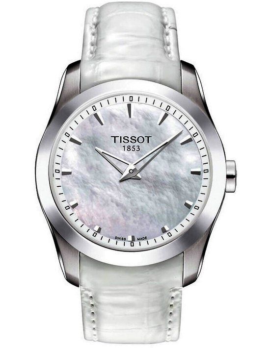 Fluke Tissot Couturier T0352461611100 Horloge - Leer - Wit - Ø 33 mm