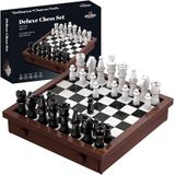 Échiquier Jeu d'échecs - 1.024 Blocs de construction - Deluxe - 28,7 x 14,5 cm