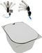 Évier en inox + couvercle pour utilisation en camping, 325x265x100 mm + robinet pour camping-cars
