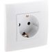 Zenitech Prise Schuko encastrable avec terre + Plaque de finition Kalya, Blanc