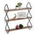 Relaxdays Zwevende Plank Muur Gemonteerd MDF Polyvinylchloride (PVC) Zwart Bruin
