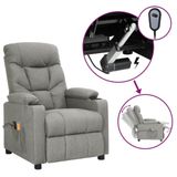 vidaXL Elektrische Massagestoel Stof Lichtgrijs