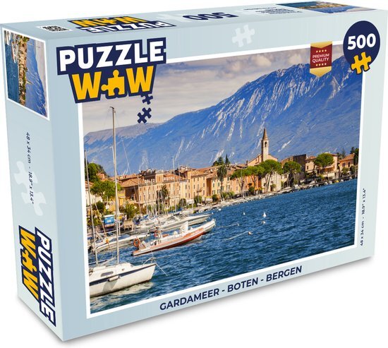 MuchoWow Puzzel Gardameer - Boten - Bergen - Legpuzzel - Puzzel 500 stukjes