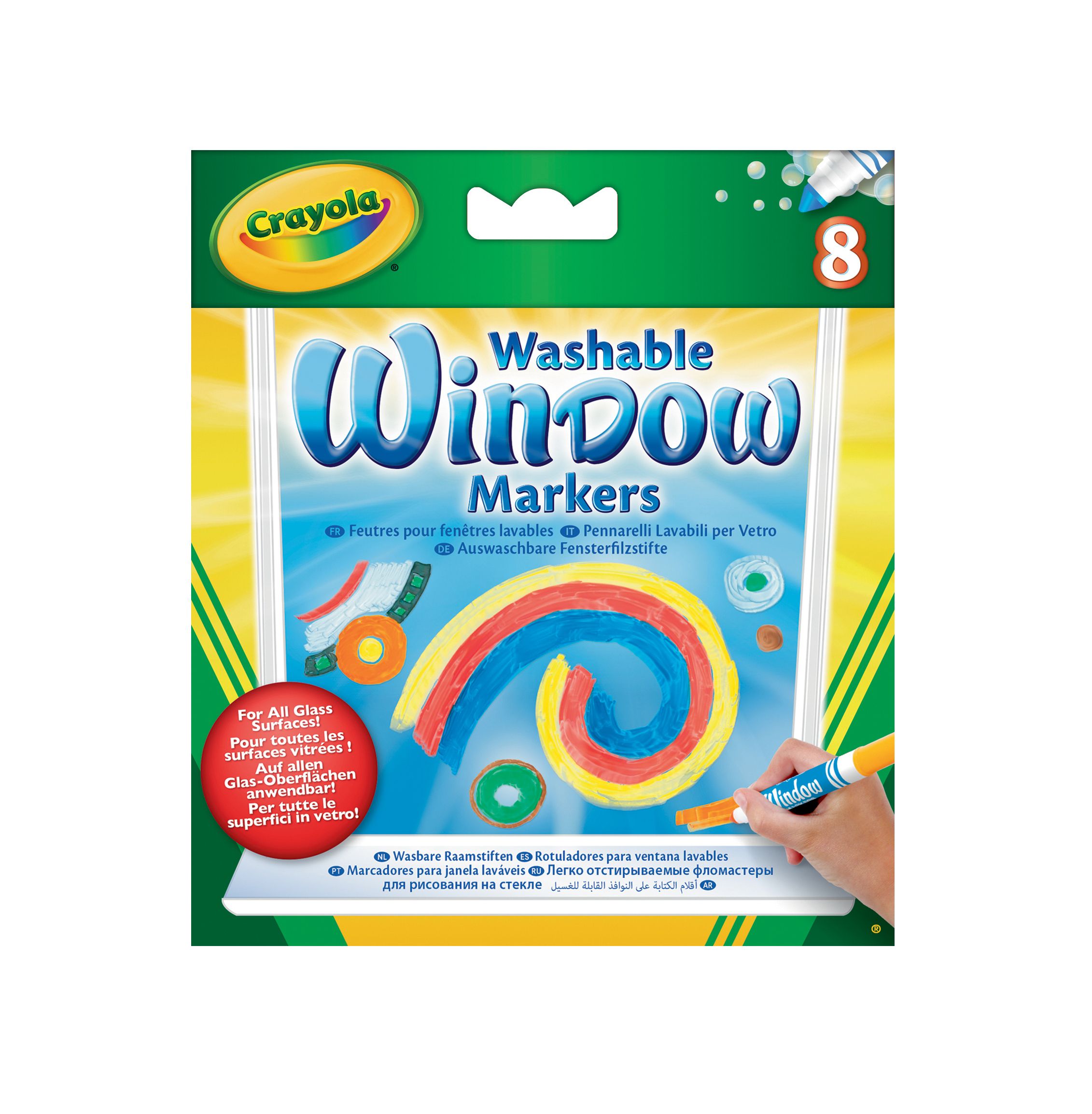 Crayola 8 Washable Window Markers - Multi-Color