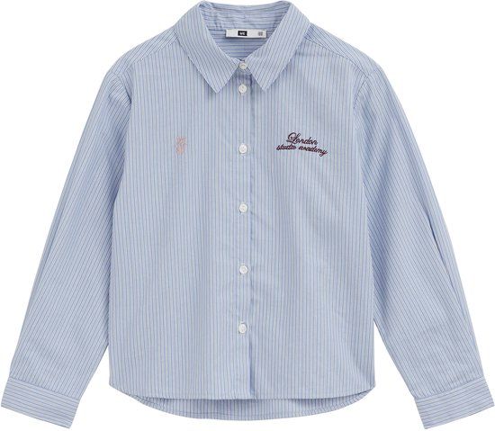 WE Fashion Meisjes gestreepte blouse met embroidery