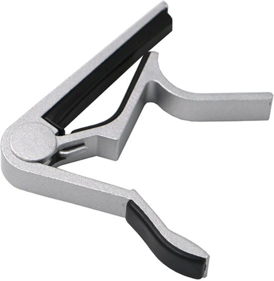 Sitna Luxe Aluminium Gitaar Capo / Klem - Capodaster Akoestische, Klassieke & Elektrische Guitar - Ukelel Akoestisch / Elektrisch / Klassiek - Deluxe Zilver Kleurig