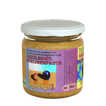 Monki Hazelnoot Rozijnenpasta 330gr