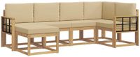 vidaXL - Buiten - bank - set - 6 - st - Wit - en - Beige - Polyester