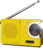 Caliber Noodradio - Radio op Batterijen - Draagbare Radio - Met Zaklamp - Geel