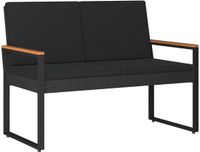 vidaXL Tuinbank 2-zits 107 x 61 x 80 cm polyrotan Zwart
