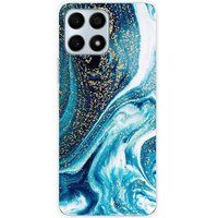 Huawei Honor X8A Marbre bleu paillete bedrukt siliconen hoesje