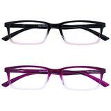 OPULIZE See 2 Stuks Blauw Licht Blokkeert Leesbril Roze Purper Computer Gamen Ontspiegeld Mannen Vrouwen BB9-45 +1,50