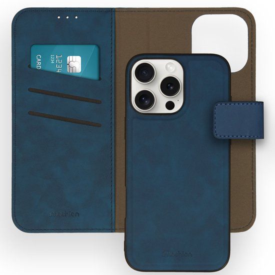 imoshion Hoesje - Geschikt voor Apple iPhone 16 Pro Max - Uitneembare 2-in-1 Luxe Bookcase - Blauw