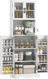 Homcom Keukenvoorraadkast - Spaanplaat - 60x39,5x179,6cm - Wit