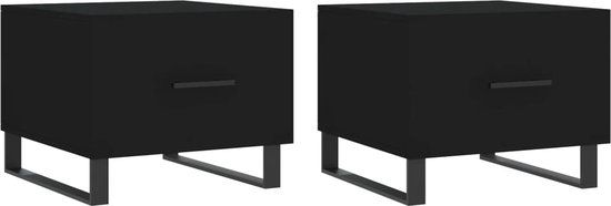 vidaXL Salontafels 2 stuks 50x50x40 cm Bewerkt Hout Zwart