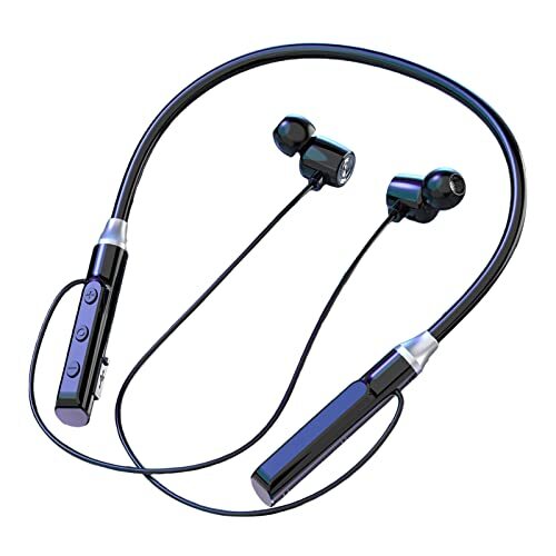 Calager Draadloze Headset High Fidelity Sensitive Magnetische Opslag Bluetooth-compatible5.2 Nekband Stereo Sport Oordopjes voor Sporten Zwart