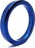 Black Label - BlueBoy - Platte Cockring - RVS - Blauw 40 mm