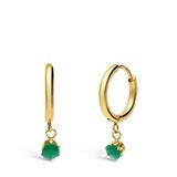 Lucardi Dames Stalen goldplated vintage oorbellen met turquoise