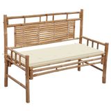 VidaXL Tuinbank met kussen, 120 cm, bamboe