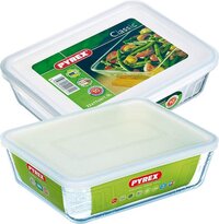 Pyrex Rechthoekige schaal met kunststof deksel - 3426470277143