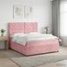 vidaXL LED Boxspringbett mit Matratze Rosa 160 x 200 cm Samt