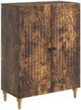 vidaXL Dressoir Gerookt eiken 66 x 34,5 x 90 cm Bewerkt hout