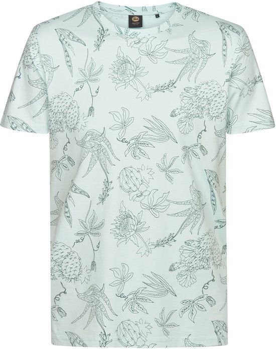 Petrol Industries Heren T-shirt met all-over print Rocosa - Cool Mint - Maat XXL