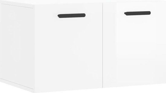 vidaXL Wandkast 60x36,5x35 cm bewerkt hout hoogglans wit