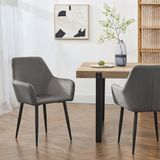 en.casa Eetkamerstoel Hollola set van 6 donkergrijs