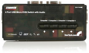 StarTech.com 4-poort USB KVM-switch Zwart met Audio en Bekabeling