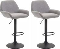 In And OutdoorMatch Luxe Tabouret de bar Sabryna - Gris/Noir - Set de 2