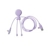 Xoopar Mr Bio LONG 60W GRS Fast Charge – 3-in-1 Laadkabel USB & USB-C naar USB-C/Lightning – Snelladen – Paars