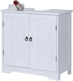 Merkloos Relaxdays Wastafelonderkast - met uitsparing - 60 cm - wit