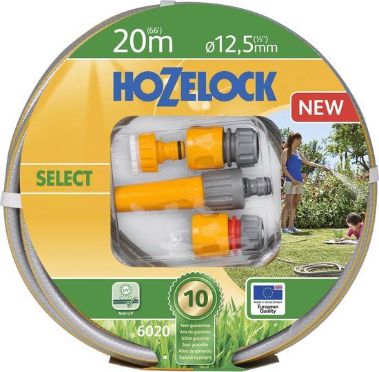 Hozelock Tuinslangset Select - 20 meter - Ø 12,5 mm - Geel/Grijs