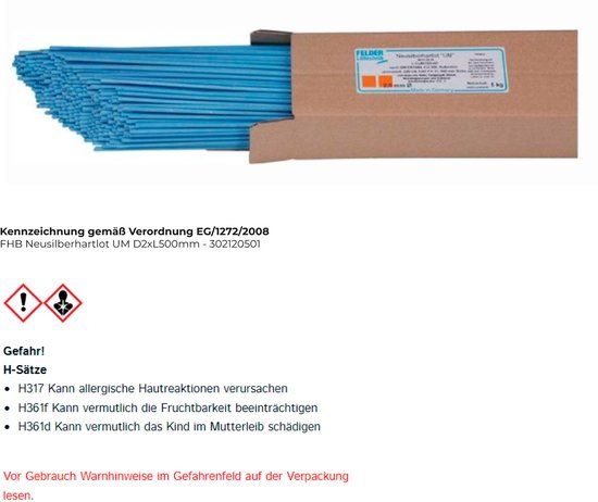 Felder FHB Nikkel-zilver hardsoldeer UM D2xL500 mm - 302120501