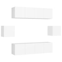 vidaXL Ensemble de meubles TV 6 pièces, bois d'ingénierie, blanc