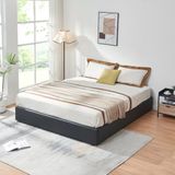 en.casa Tweepersoonsbed Nola met matras kunstleer 200x180 cm zwart